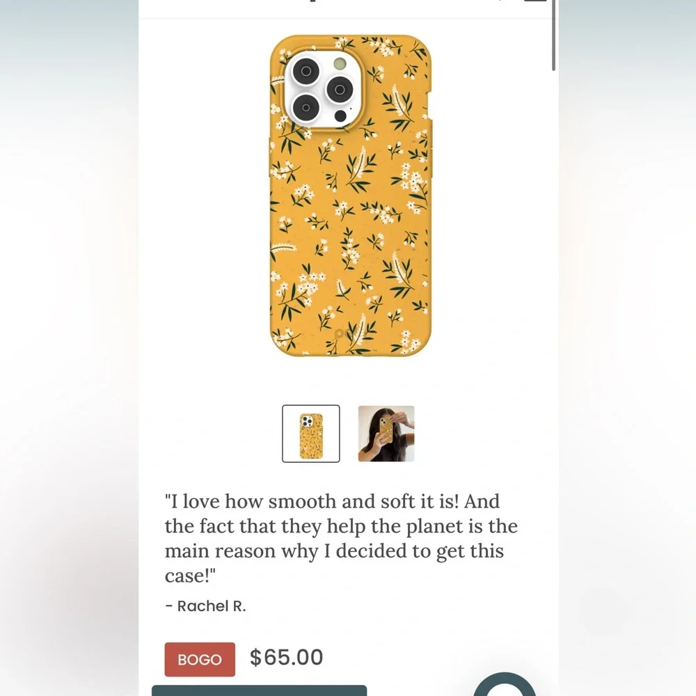 NWT IPhone 14Max Pela Floral Yellow Phone Case